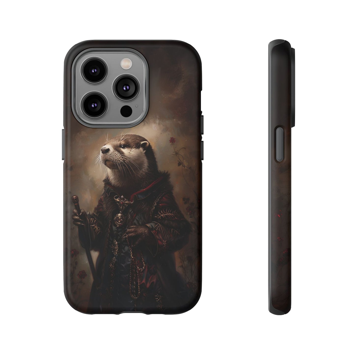 Noble Otter King Phone Case - Vintage Gothic Animal Art Design for iPhone, Samsung Galaxy, and Google Pixel Devices