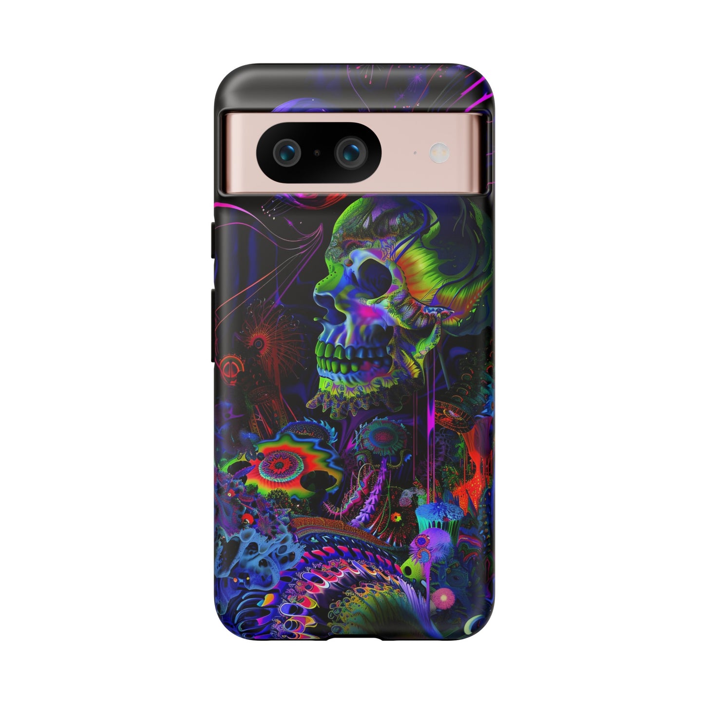 Psychedelic Skull Phone Case – Vibrant Pastel Design for iPhone, Samsung Galaxy, and Google Pixel Devices