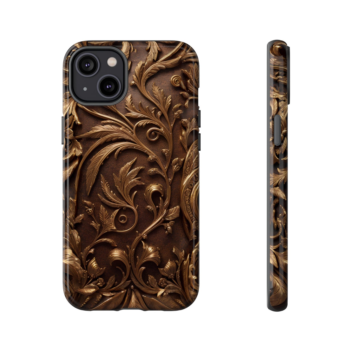 Elegant Bronze Phone Case – Victorian Floral Design for iPhone, Samsung Galaxy, and Google Pixel Devices