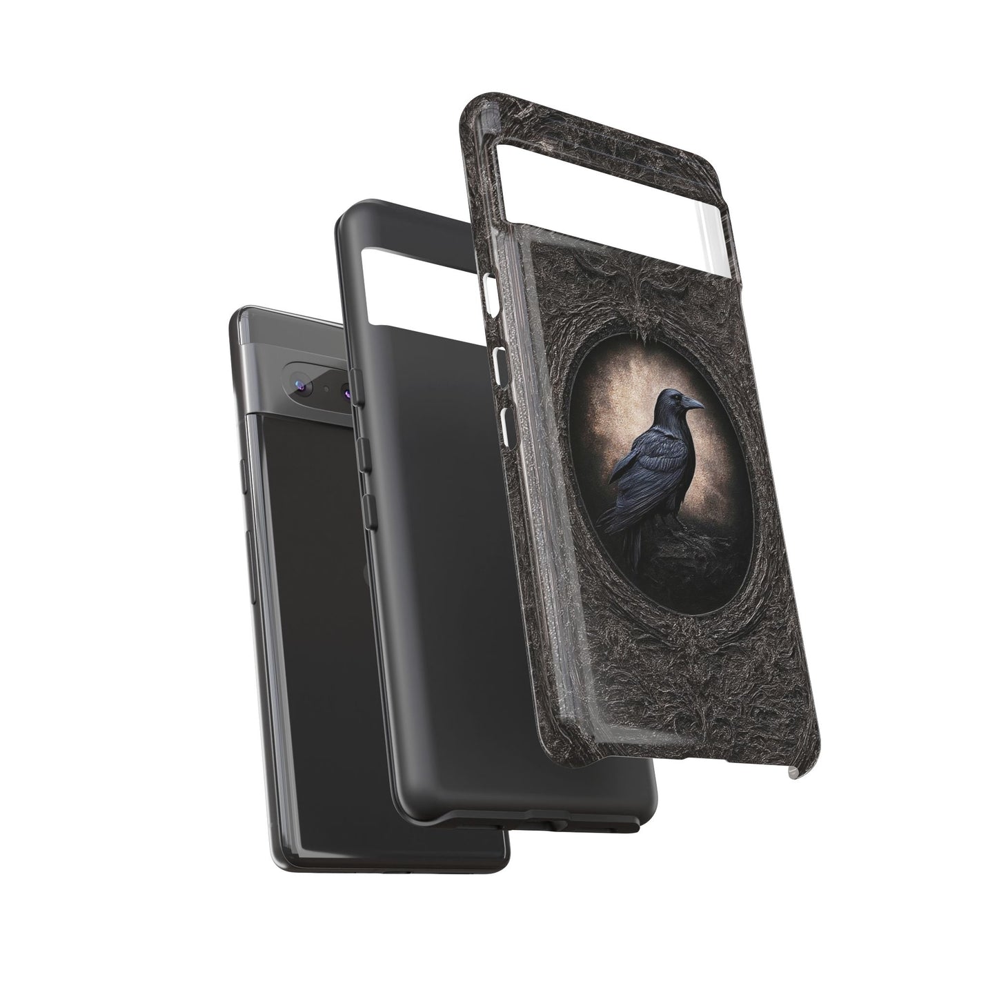 Gothic Raven Phone Case - Mysterious Dark Bird Design