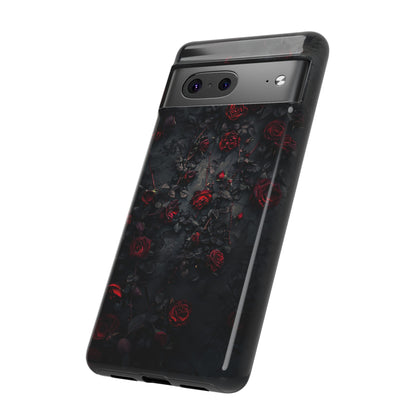 Gothic Roses Tough Phone Case – Elegant Dark Floral Design for iPhone, Samsung Galaxy, and Google Pixel Devices