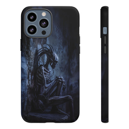 Gothic Alien Skeleton iPhone Case - Sci-Fi Horror Design