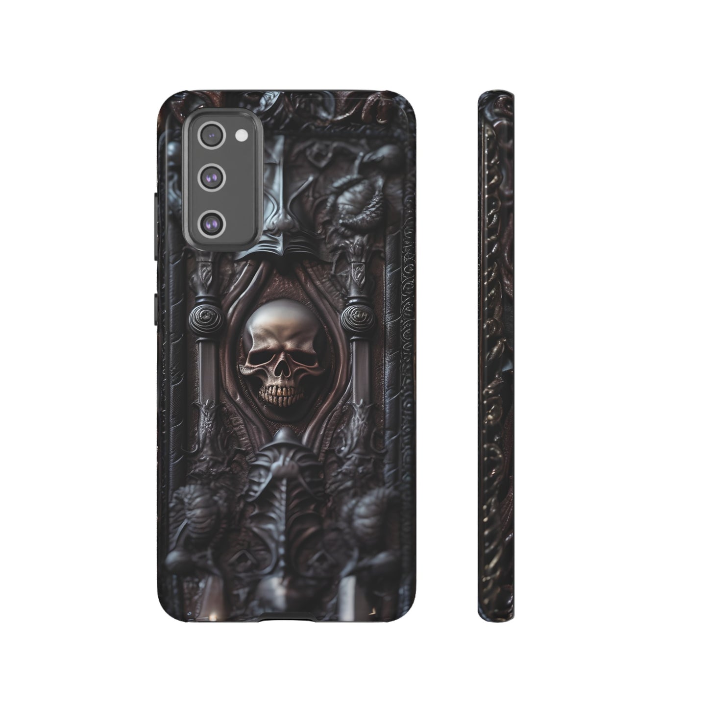 Dark Grimoire of Death Tough Phone Case – Gothic Skull Vampiric Design for iPhone, Samsung Galaxy, and Google Pixel Devices