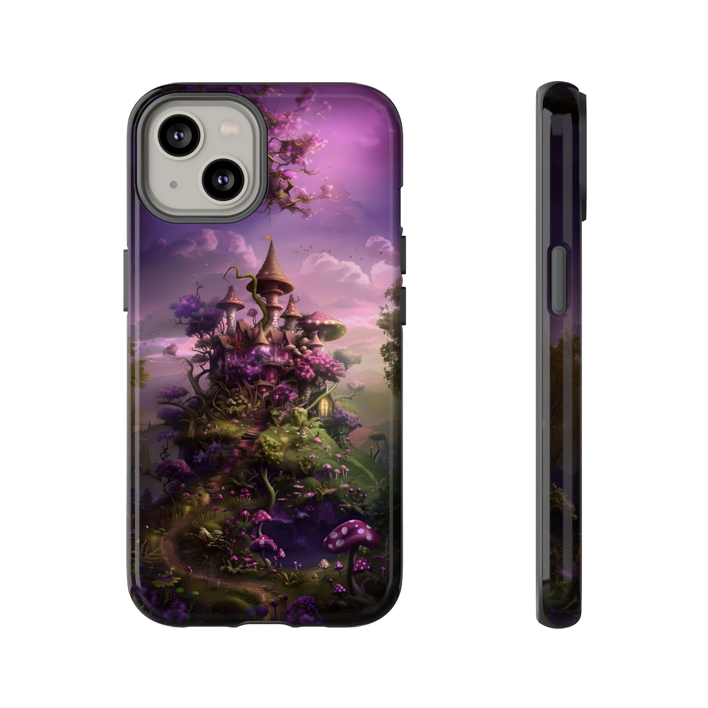 Enchanted Fairy Castle Phone Case - Magical Purple Fantasy Art for iPhone, Samsung Galaxy and Google Pixel Devices