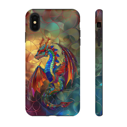 Stained Glass Dragon Phone Case - Colorful Fantasy Design for iPhone, Samsung Galaxy, Google Pixel Devices