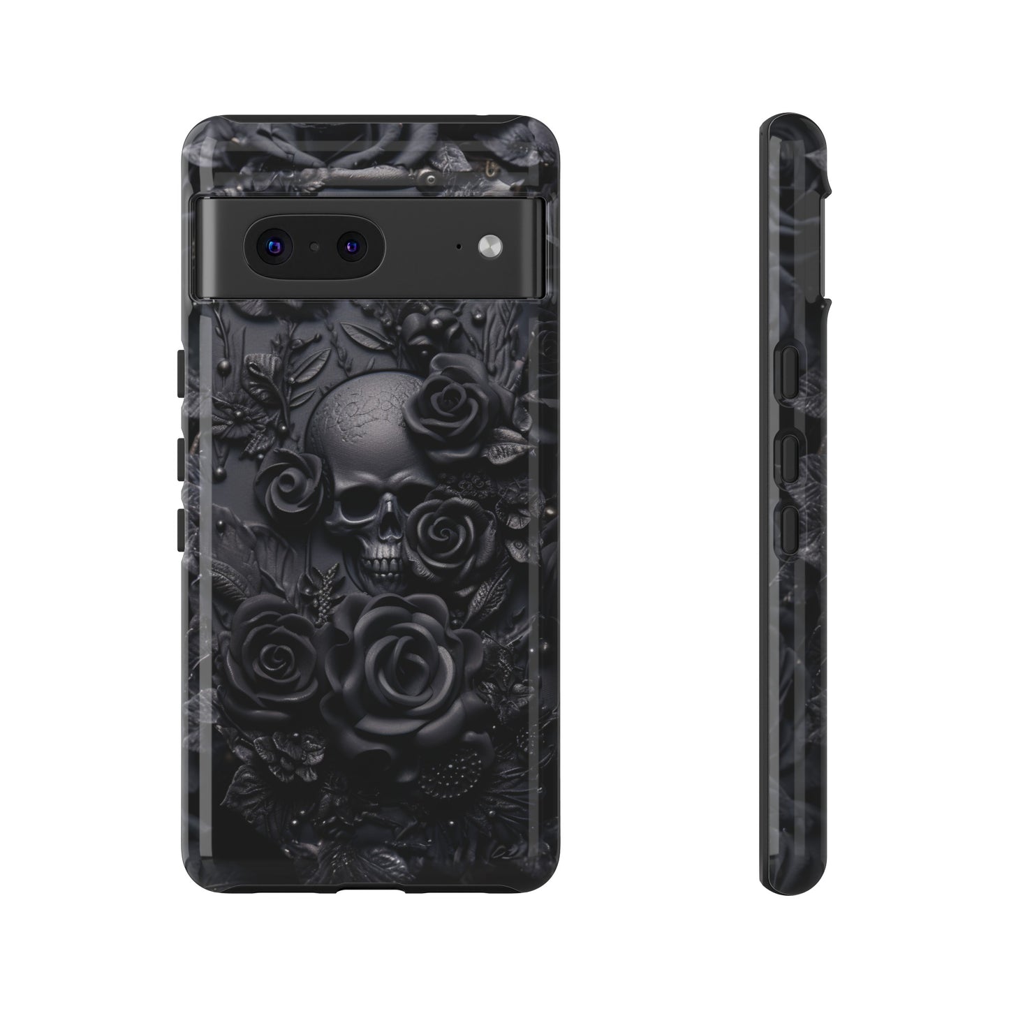 Gothic Black Roses Tough Phone Case – Elegant Dark Floral Design for iPhone, Samsung Galaxy, and Google Pixel Devices