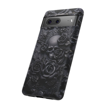 Gothic Black Roses Tough Phone Case – Elegant Dark Floral Design for iPhone, Samsung Galaxy, and Google Pixel Devices