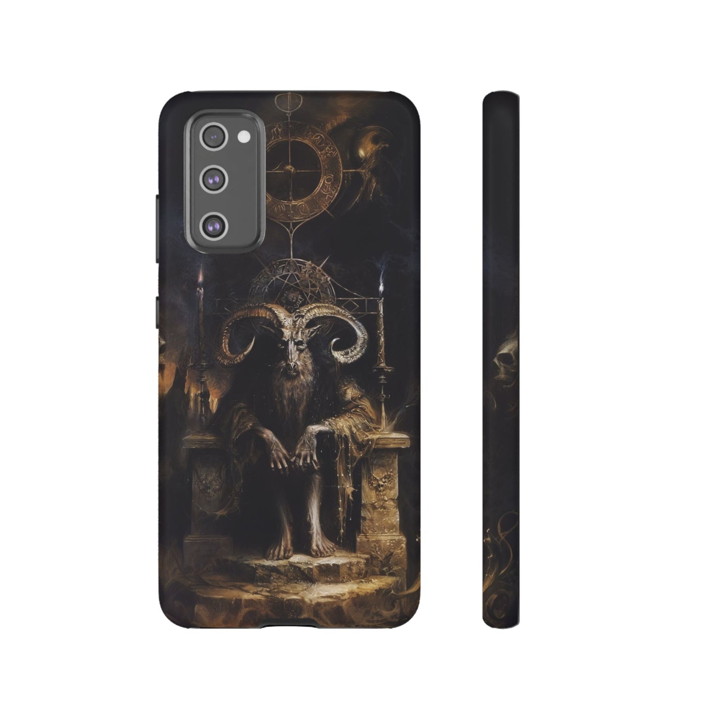 Dark Gothic Goat Demon Phone Case - Occult Horned Beast Art Design