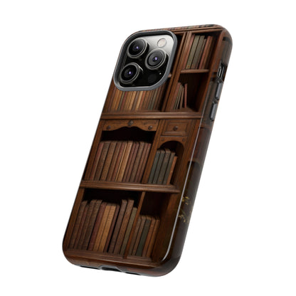 Book Shelf Phone Case – Vintage Library Design for iPhone, Samsung Galaxy, and Google Pixel Devices