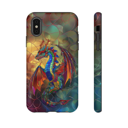 Stained Glass Dragon Phone Case - Colorful Fantasy Design for iPhone, Samsung Galaxy, Google Pixel Devices