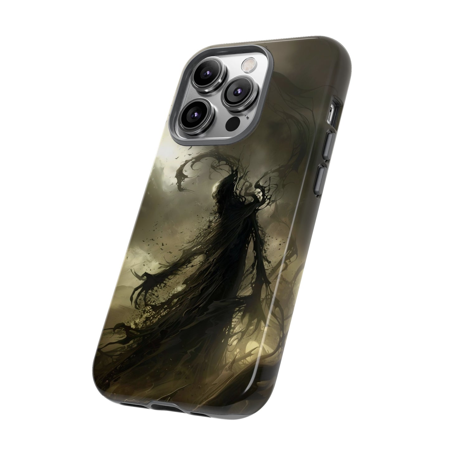 Dark Spirit Phone Case – Grim Reaper Haunting Design for iPhone, Samsung Galaxy, and Google Pixel Devices