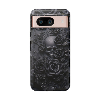 Gothic Black Roses Tough Phone Case – Elegant Dark Floral Design for iPhone, Samsung Galaxy, and Google Pixel Devices