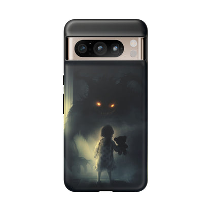 A Child Facing A Terrifying Monster Phone Case - for iPhone, Samsung Galaxy, and Google Pixel Devices