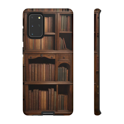 Book Shelf Phone Case – Vintage Library Design for iPhone, Samsung Galaxy, and Google Pixel Devices