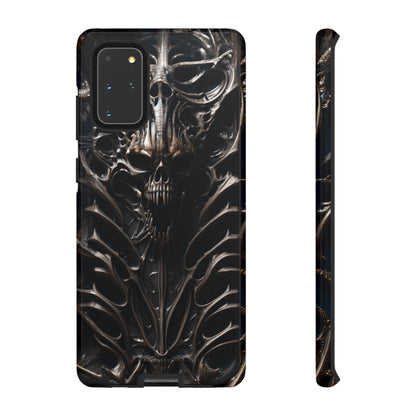 Biomechanical Horror 3 Tough Phone Case – Futuristic Alien Skull Design for iPhone, Samsung Galaxy, and Google Pixel Devices