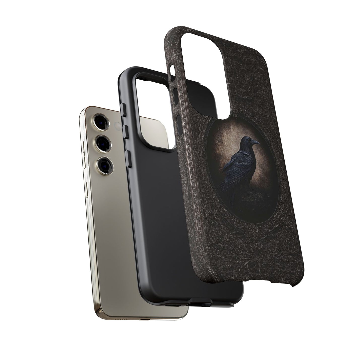 Gothic Raven Phone Case - Mysterious Dark Bird Design