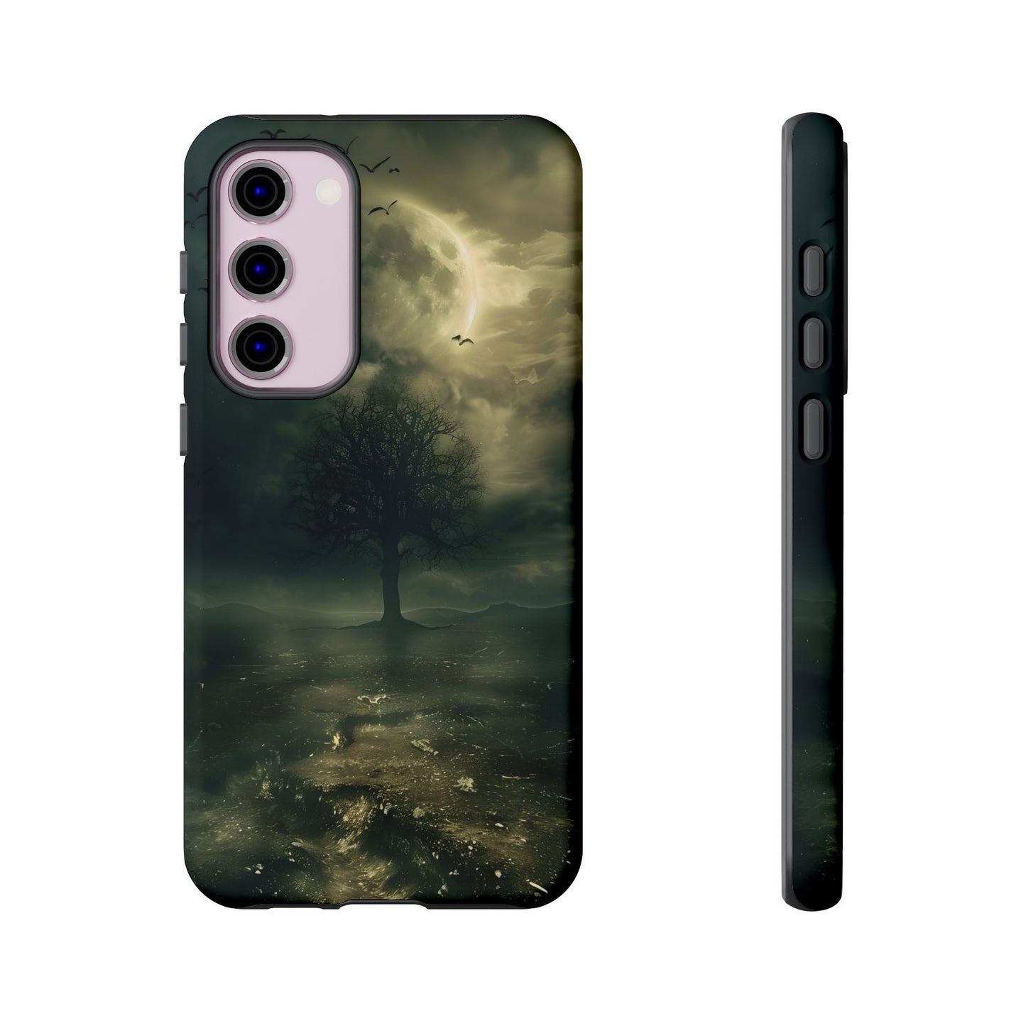 The Tree of Desolation Phone Case – Dark Fantasy Gothic Art with Full Moon for iPhone, Samsung Galaxy, and Google Pixel Devices