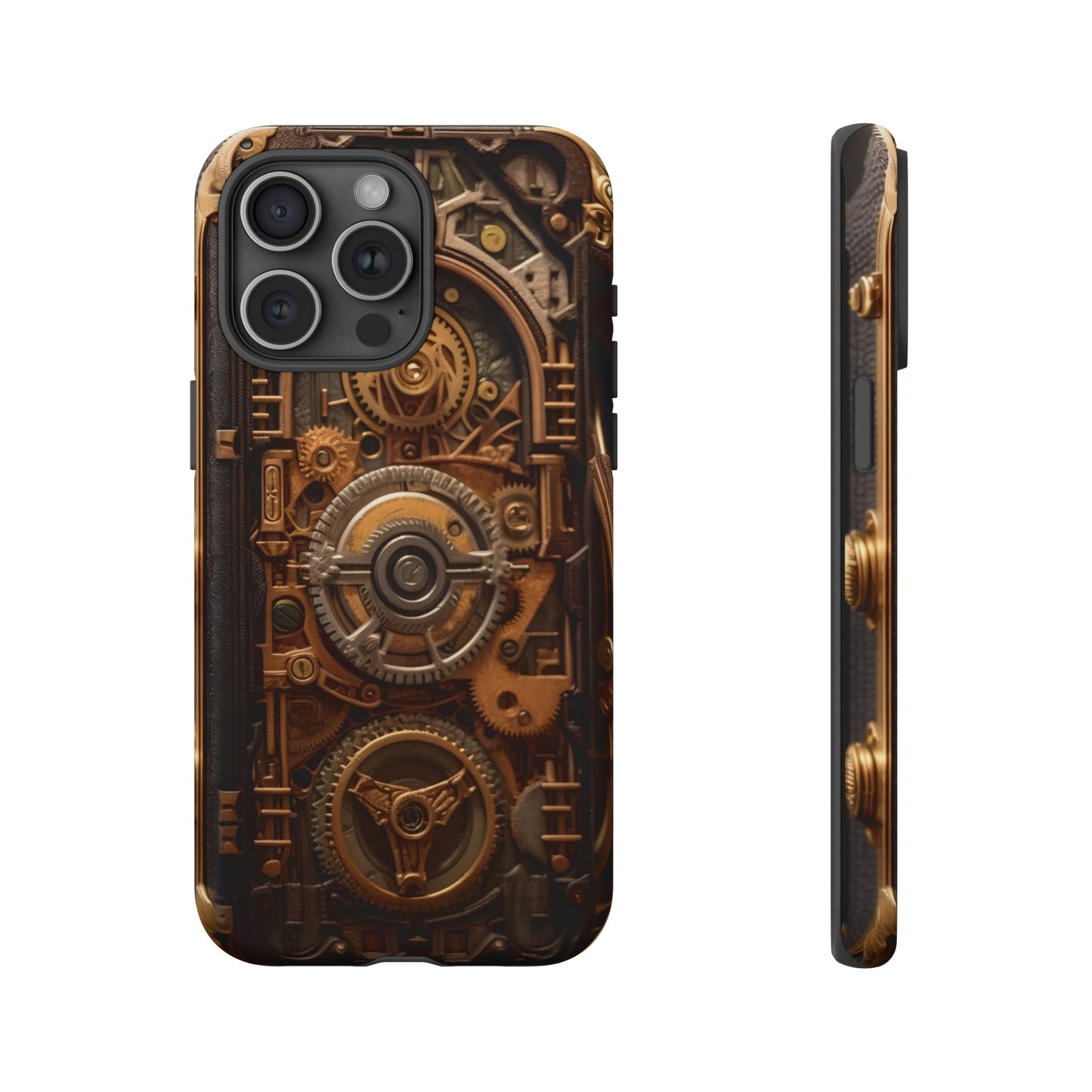 Gearworks Tough Phone Case – Steampunk Clockwork Design for iPhone, Samsung Galaxy, and Google Pixel Devices