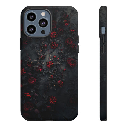 Gothic Roses Tough Phone Case – Elegant Dark Floral Design for iPhone, Samsung Galaxy, and Google Pixel Devices