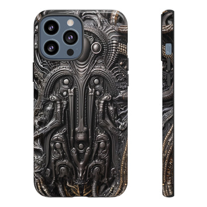 Biomechanical Horror Phone Case – Dark Sci-Fi Design for iPhone, Samsung Galaxy, Google Pixel Devices