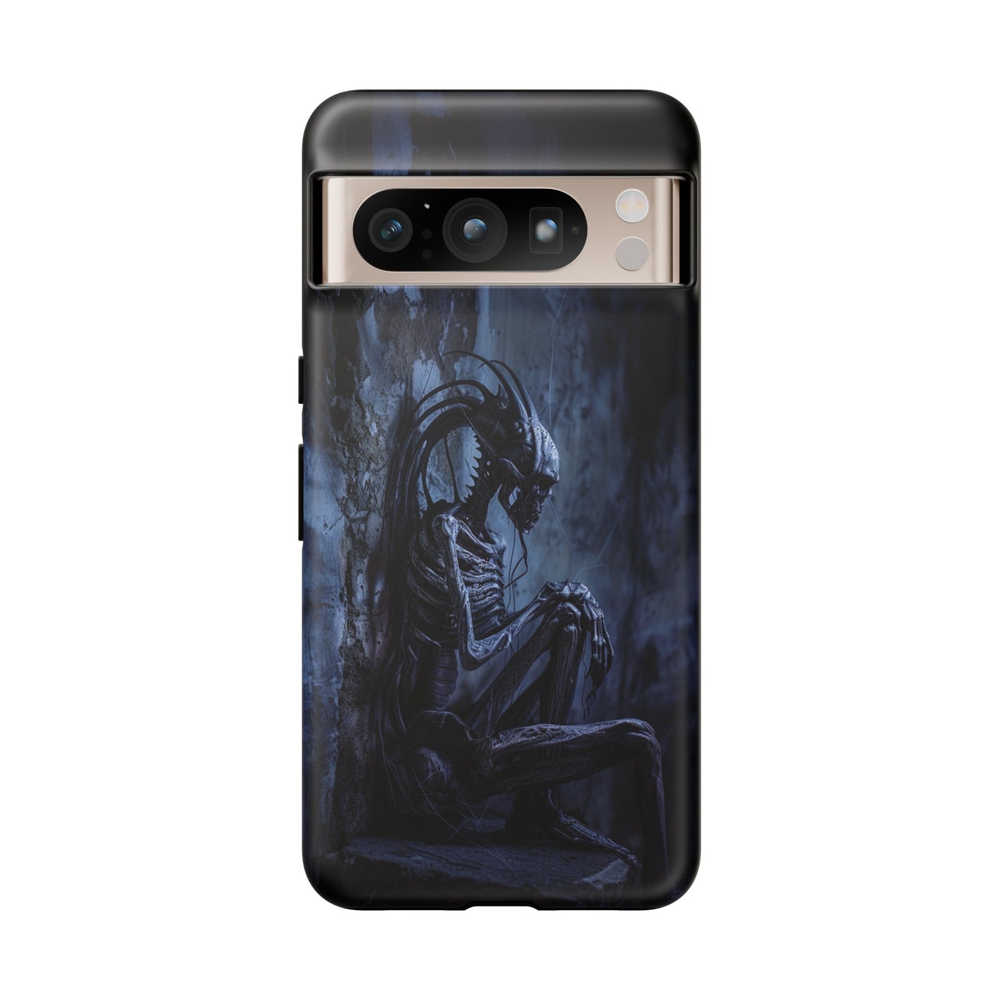 Gothic Alien Skeleton iPhone Case - Sci-Fi Horror Design