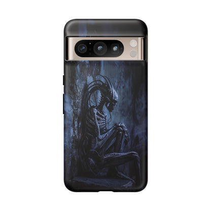 Gothic Alien Skeleton iPhone Case - Sci-Fi Horror Design