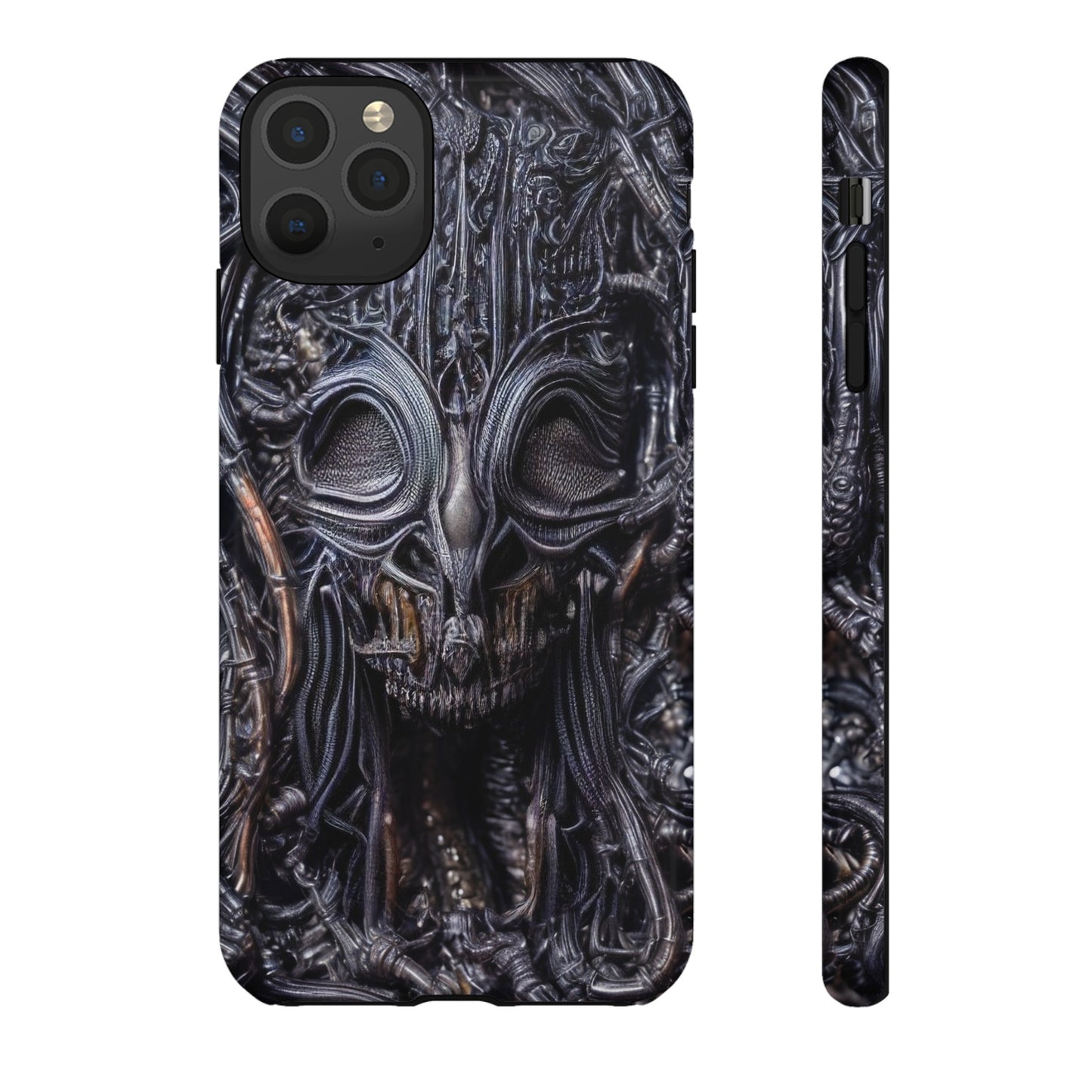 Biomechanical Horror 2 Phone Case – Futuristic Alien Horror Design for iPhone, Samsung Galaxy, and Google Pixel Devices