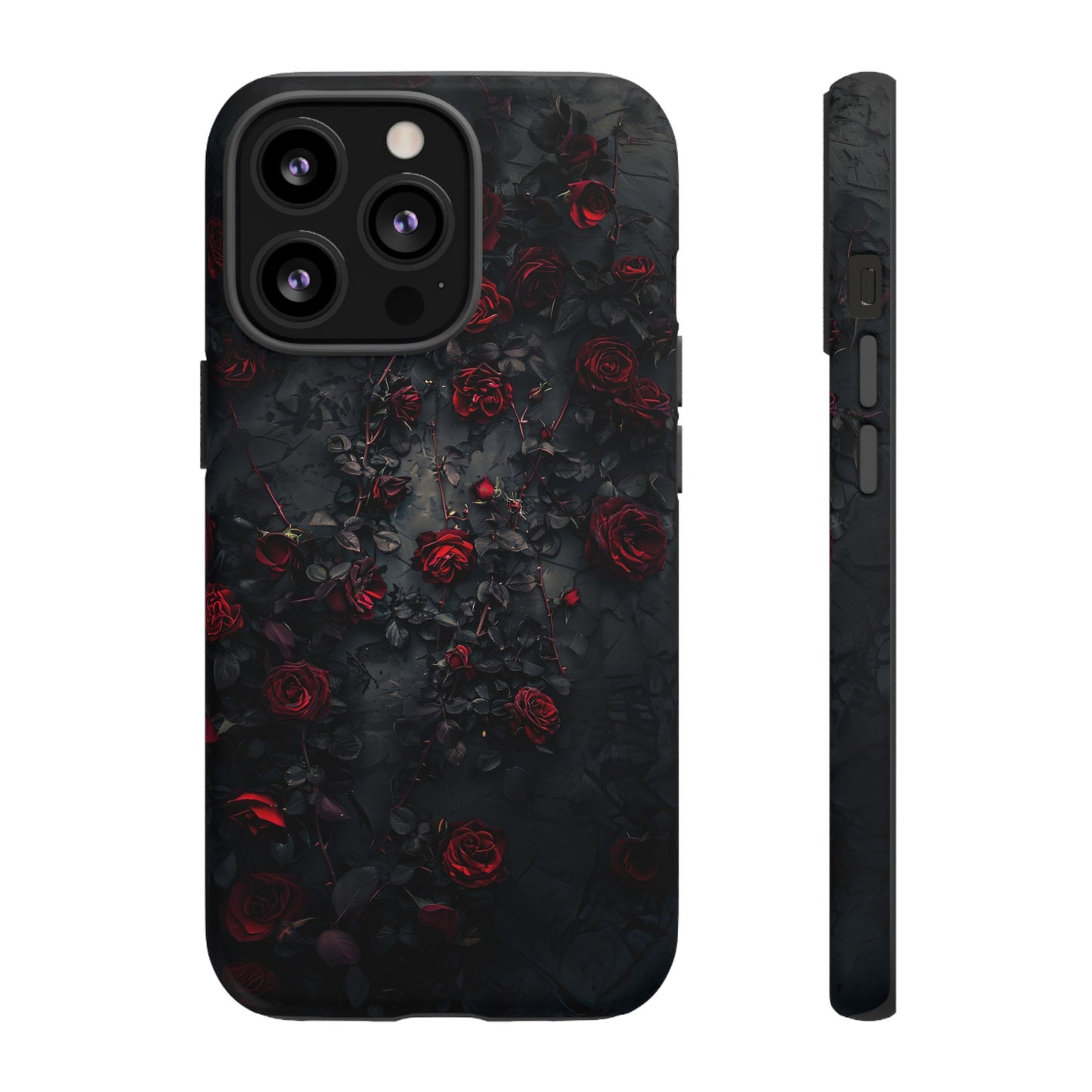 Gothic Roses Tough Phone Case – Elegant Dark Floral Design for iPhone, Samsung Galaxy, and Google Pixel Devices