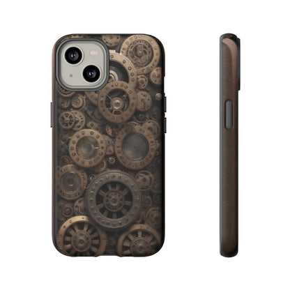 Gearworks 3 Phone Case – Steampunk Victorian Design with Gears and Clockwork for iPhone, Samsung Galaxy, and Google Pixel Devices