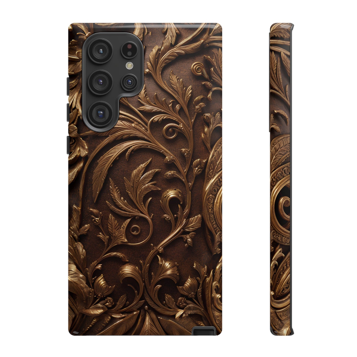 Elegant Bronze Phone Case – Victorian Floral Design for iPhone, Samsung Galaxy, and Google Pixel Devices