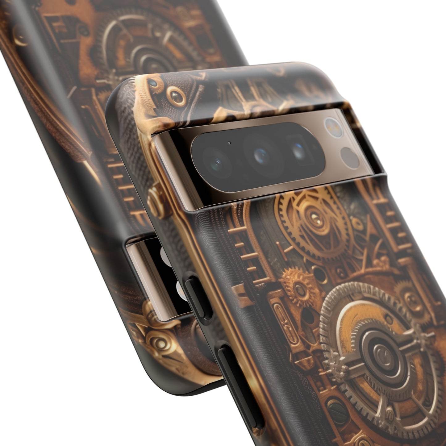 Gearworks Tough Phone Case – Steampunk Clockwork Design for iPhone, Samsung Galaxy, and Google Pixel Devices