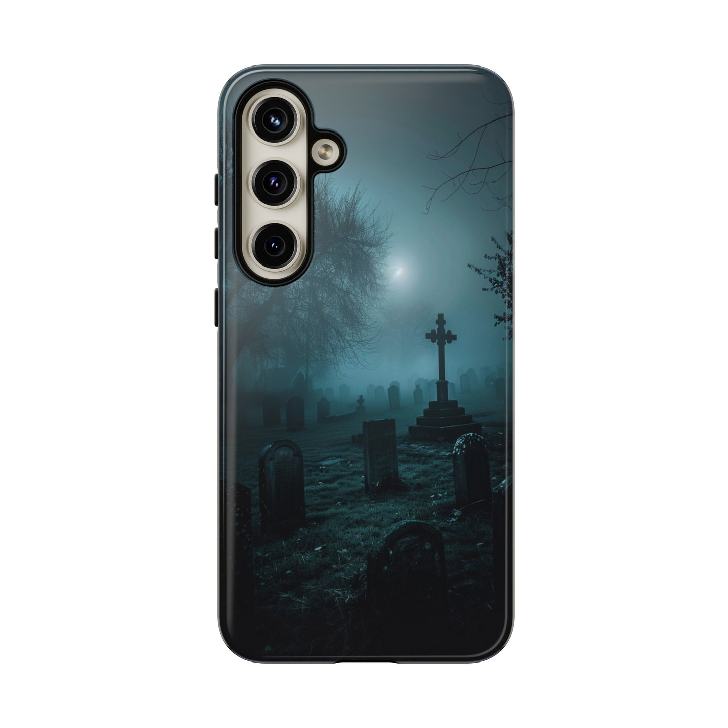 Graveyard at Night Phone Case – Eerie Cemetery Design for iPhone, Samsung Galaxy, and Google Pixel Devices