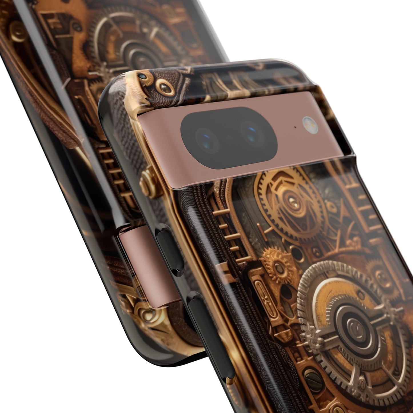 Gearworks Tough Phone Case – Steampunk Clockwork Design for iPhone, Samsung Galaxy, and Google Pixel Devices