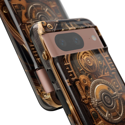 Gearworks Tough Phone Case – Steampunk Clockwork Design for iPhone, Samsung Galaxy, and Google Pixel Devices