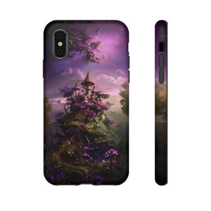 Enchanted Fairy Castle Phone Case - Magical Purple Fantasy Art for iPhone, Samsung Galaxy and Google Pixel Devices