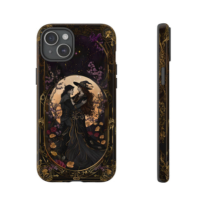 Gothic Romance Phone Case - Enchanted Witch and Lover Design for iPhone, Samsung Galaxy, and Google Pixel Devices