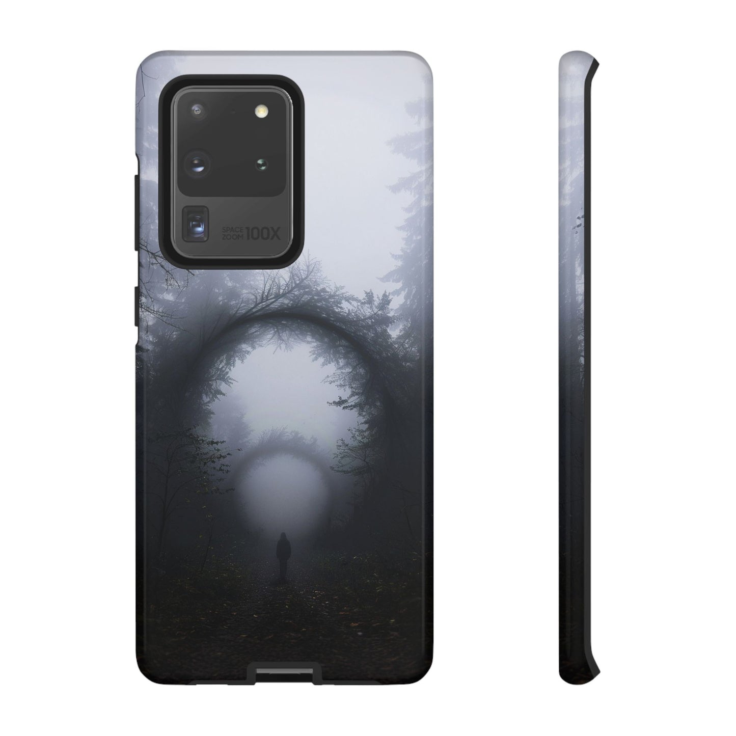 Mystical Forest Portal Phone Case - Atmospheric Foggy Path with Enchanted Tunnel For iPhone, Samsung Galaxy, and Google Pixel Devices.