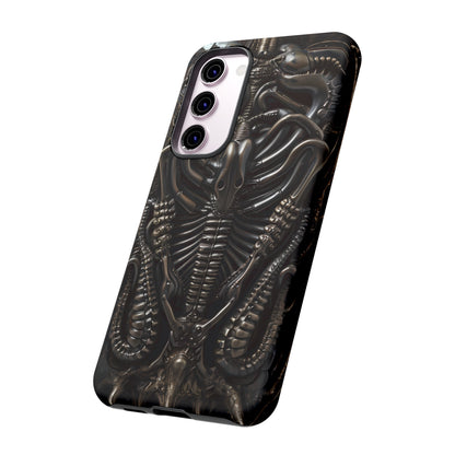 Biomechanical Nightmares Tough Phone Case – Alien Horror Design for iPhone and Samsung Galaxy Devices