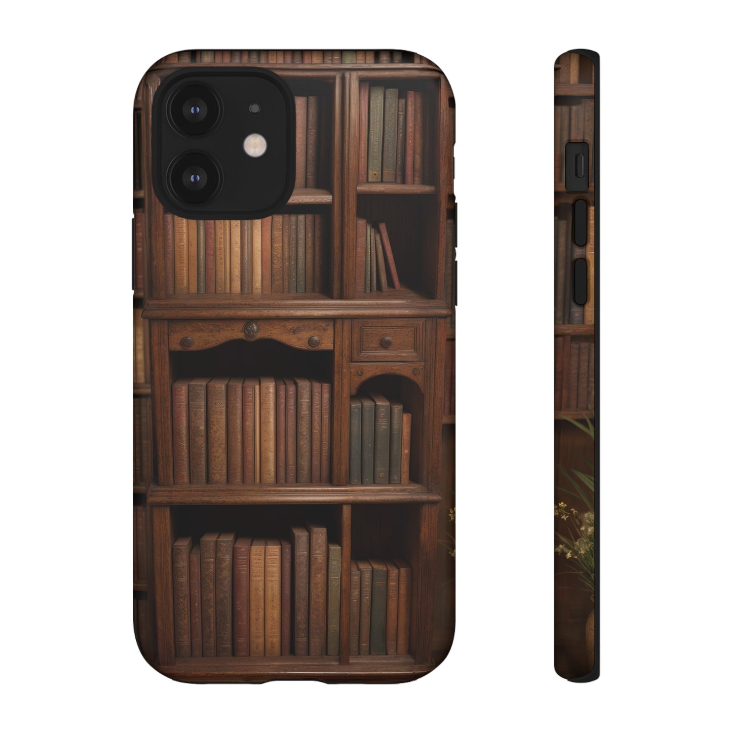 Book Shelf Phone Case – Vintage Library Design for iPhone, Samsung Galaxy, and Google Pixel Devices