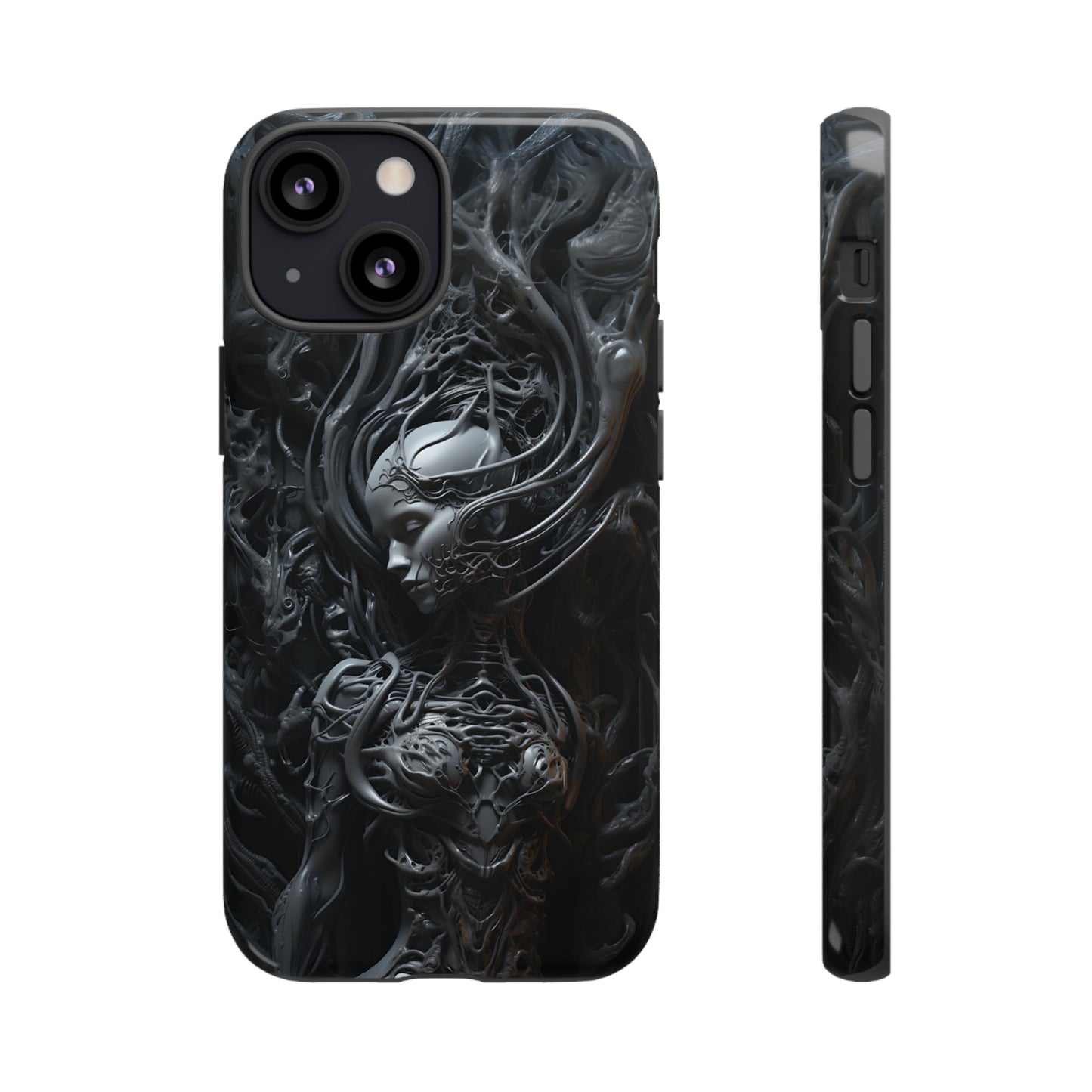 Biomechanical Beauty Phone Case – Futuristic Alien Design for iPhone, Samsung Galaxy, and Google Pixel Devices