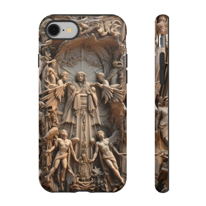 Angelic Statue Phone Case – Heavenly Gothic Marble Design for iPhone, Samsung Galaxy, and Google Pixel Devices