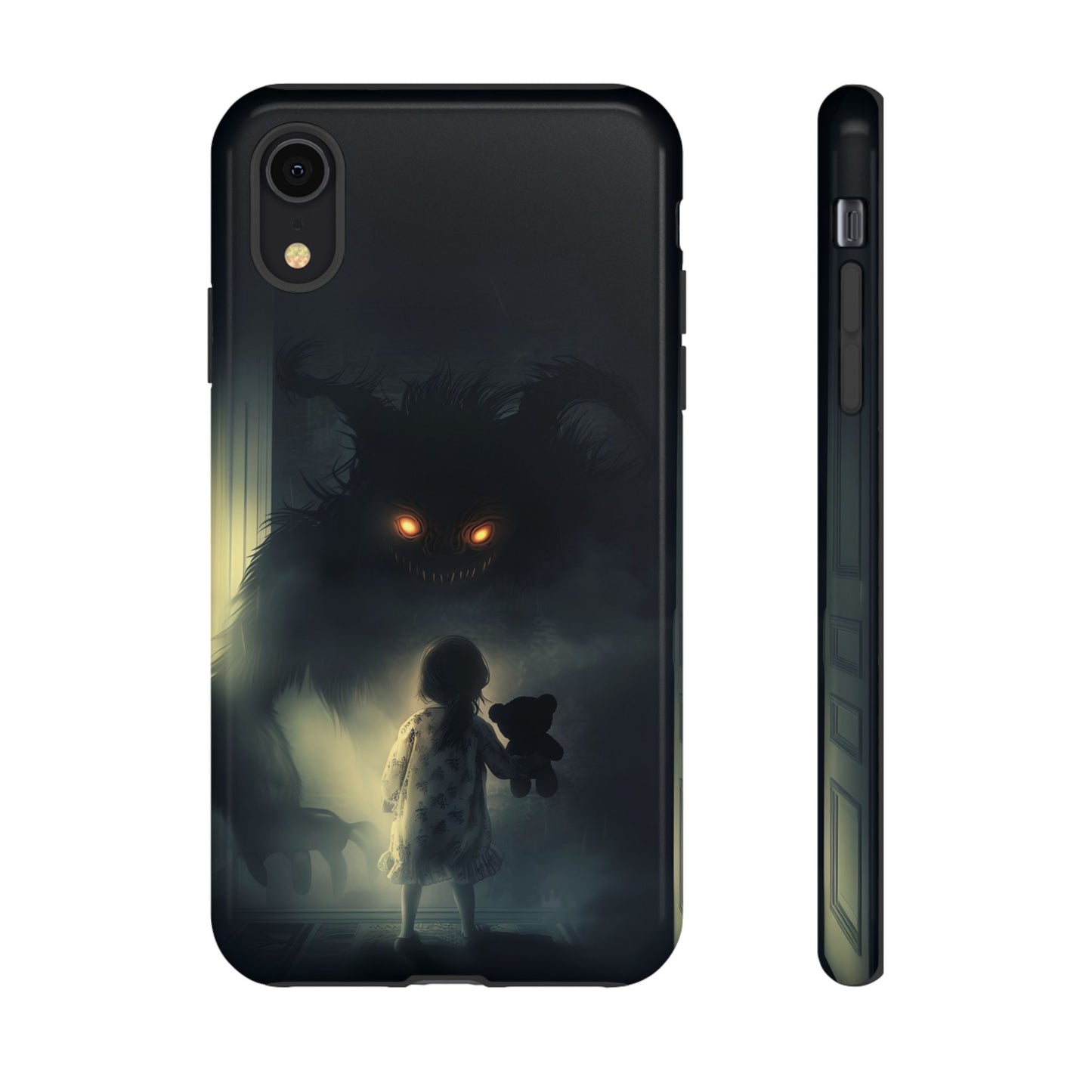 A Child Facing A Terrifying Monster Phone Case - for iPhone, Samsung Galaxy, and Google Pixel Devices