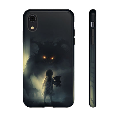 A Child Facing A Terrifying Monster Phone Case - for iPhone, Samsung Galaxy, and Google Pixel Devices