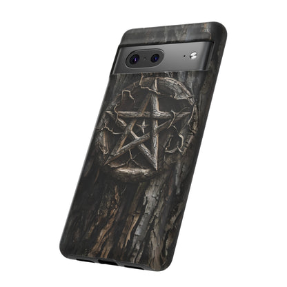 Pentacle Tree Phone Case – Wiccan Nature Magic Design for iPhone, Samsung Galaxy, and Google Pixel Devices