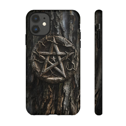 Pentacle Tree Phone Case – Wiccan Nature Magic Design for iPhone, Samsung Galaxy, and Google Pixel Devices