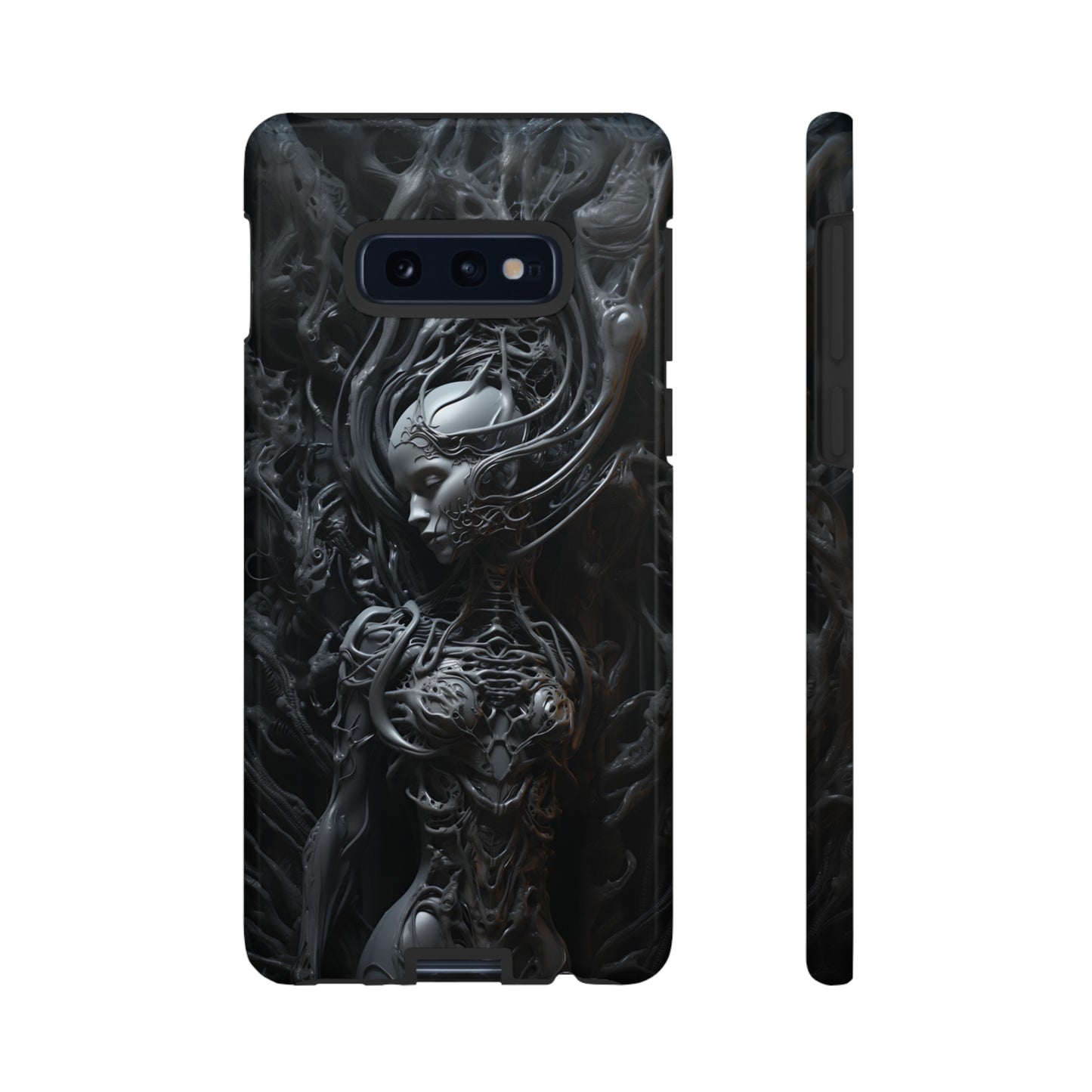 Biomechanical Beauty Phone Case – Futuristic Alien Design for iPhone, Samsung Galaxy, and Google Pixel Devices