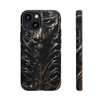 Biomechanical Horror 3 Tough Phone Case – Futuristic Alien Skull Design for iPhone, Samsung Galaxy, and Google Pixel Devices