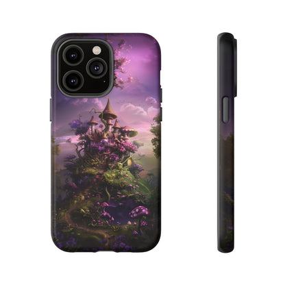 Enchanted Fairy Castle Phone Case - Magical Purple Fantasy Art for iPhone, Samsung Galaxy and Google Pixel Devices