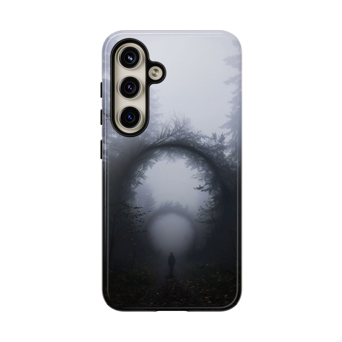 Mystical Forest Portal Phone Case - Atmospheric Foggy Path with Enchanted Tunnel For iPhone, Samsung Galaxy, and Google Pixel Devices.