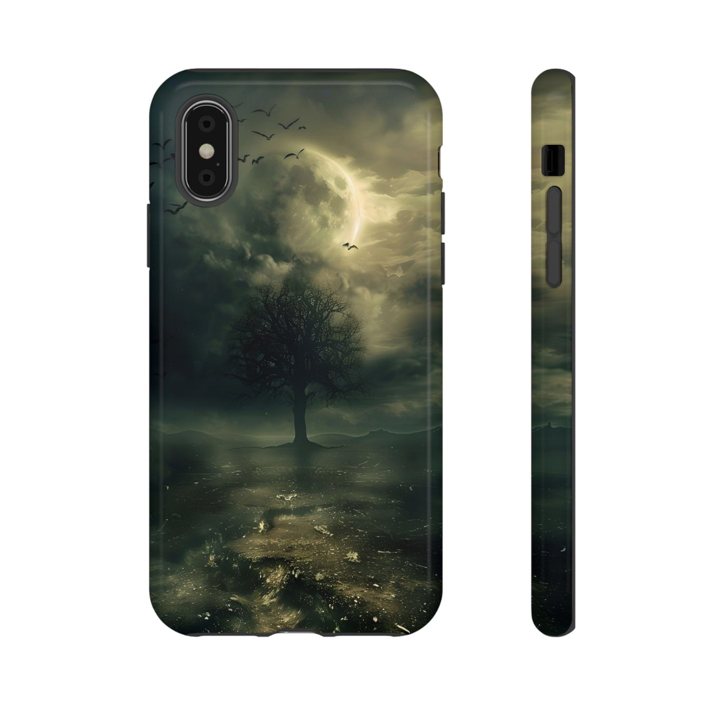 The Tree of Desolation Phone Case – Dark Fantasy Gothic Art with Full Moon for iPhone, Samsung Galaxy, and Google Pixel Devices